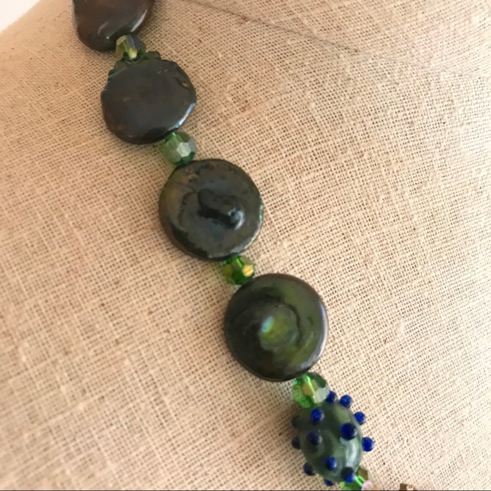 Statement Necklace Handmade Boho Beaded Paisley - Picture 5 of 8
